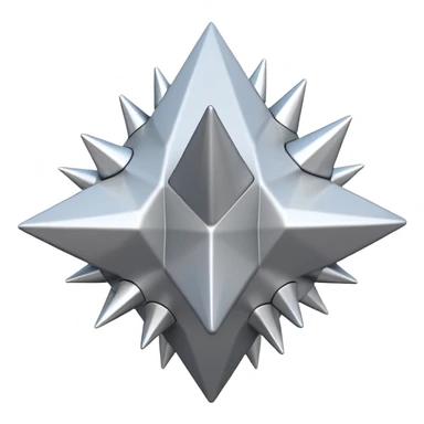 "iOS-style 3D emoji: single irregular jagged spike cluster in light gray and white, sharp edges, subtle glossy reflections, dynamic angles suggesting sudden impact; no circles, no faces, no text, abstract only sticker