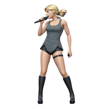 blonde girl with microphone sticker