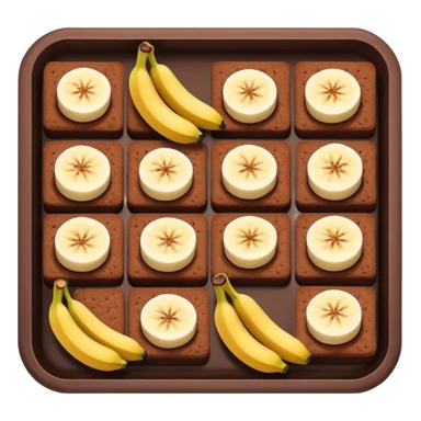 banana and cocoa flat cake in tray sticker