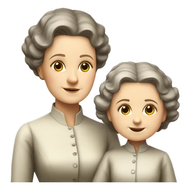 marie curie with little dother irene standing sticker