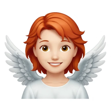 red haired angel with wings sticker