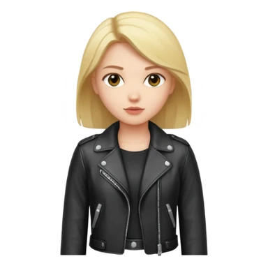 girl in leather jocket, full body sticker