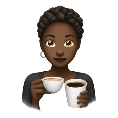 Black girl with coffee sticker