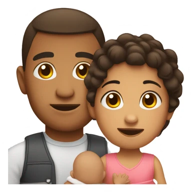 Hispanic parents with a baby sticker