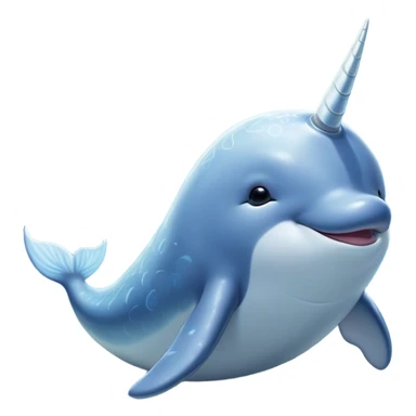 Beautiful and Majestic Cute Narwhal Portrait Emoji, Head and body rendered in serene repose with a gentle, radiant smile, showcasing a streamlined, graceful form adorned with a luminous spiraled tusk and peacefully closed eyes, Simplified yet exquisitely endearing features, highly detailed, glowing with a soft, majestic ocean light, high shine, serene and utterly enchanting, stylized with an air of magical marine splendor, soft glowing outline, capturing the essence of a beautiful and majestic cute narwhal that embodies the quiet wonder of the deep blue! sticker