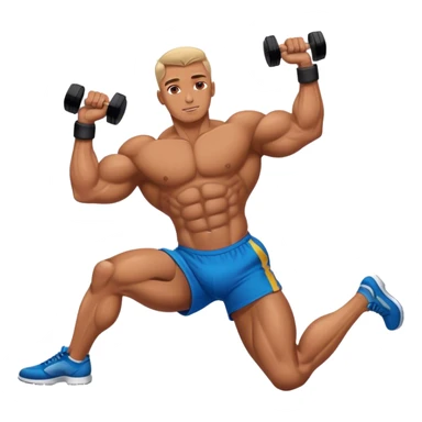 bodybuilder laying-down exercise sticker