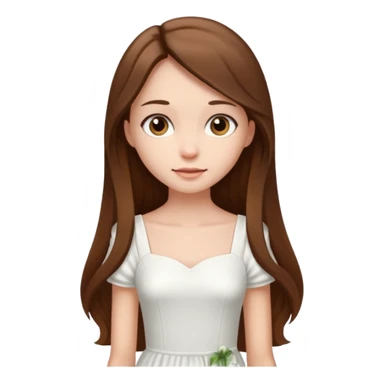 Chica delgada pelo castaño largo  sticker