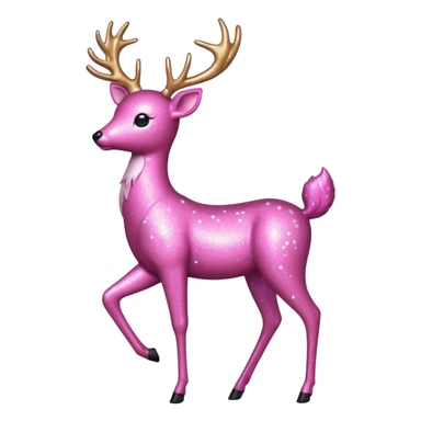 A pink glitter deer sticker