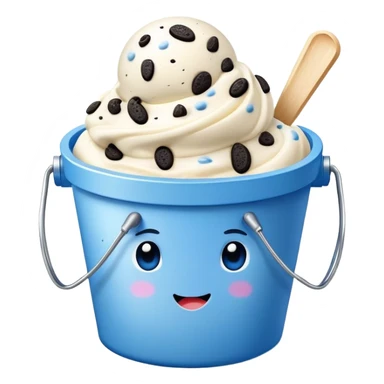 Blue cookies and cream ice cream in a bucket sticker