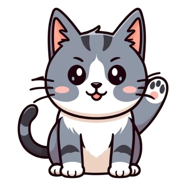 cat pointing to ear and listening  sticker