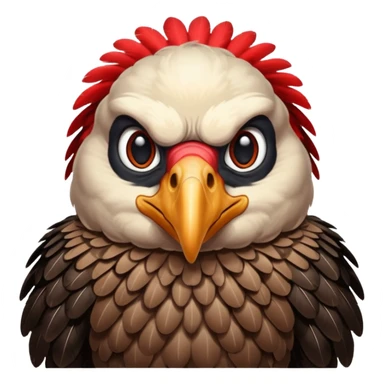 mature vulture with black and red feathers looking straight ahead. sticker