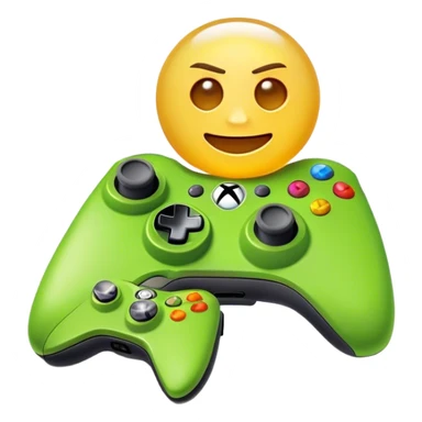 Clash of Clans aesthetic: Cinematic Playful Xbox 360 Console Portrait Emoji, rendered in a 3D vector-style similar to standard emojis with minimal shading and bold, simplified shapes. A compact, distinct form with signature details, softly glowing with a modern gaming energy charm. Simplified yet unmistakably iconic, highly detailed and consistent, glowing with a soft radiance and high shine. Stylized with a touch of next-gen innovation and a soft glowing outline, capturing the essence of a beloved gaming relic with a friendly, playful manner! sticker