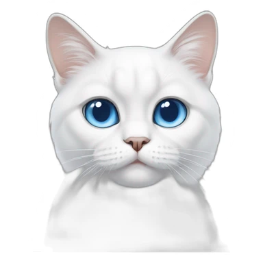 white cat with blue eyes that looks like grumpy cat sticker