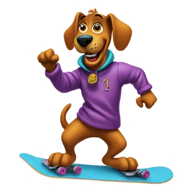 Scooby Doo snowboarding sticker