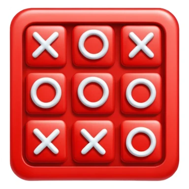 red tic tac toe nought sticker