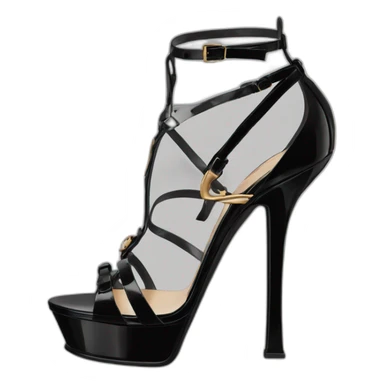 ysl sandal tribute black patent sticker