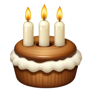 A hazelnut with cream on it which make it look like a birthday cake and some birthday candles on it sticker