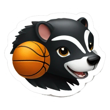 Honey badger with a basketball  sticker