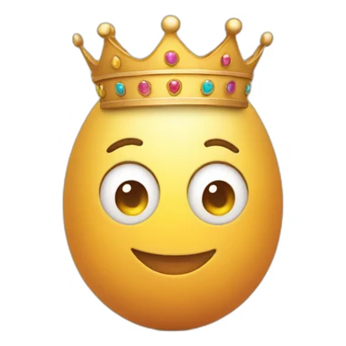 egg with crown smiling sticker
