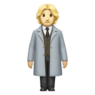 Nearly Headless Nick from Harry Potter with blonde hair and blonde mustache sticker
