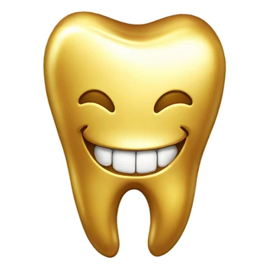 Gold tooth with a gold tooth sticker