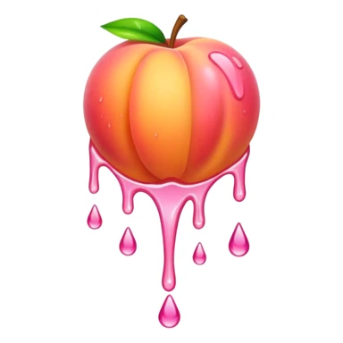 Wet shiny dripping peach sticker