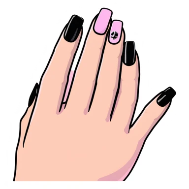 pink gothic nails sticker
