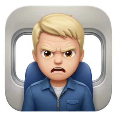 angry boy on plane  sticker
