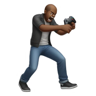 Angry Man throwing ps5 controller on the floor sticker