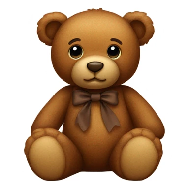 Brown teddy bear with brown bow sticker