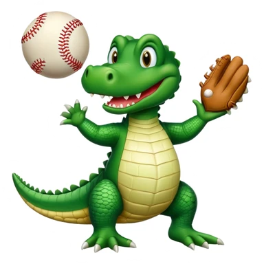 Cute alligator playing baseball sticker