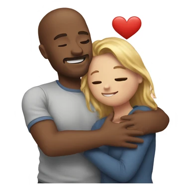 Me hugging my girlfriend smiling with a heart above us sticker
