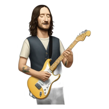 John frusciante playing guitar  sticker