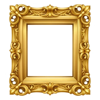 ornate roccoco square gold frame sticker