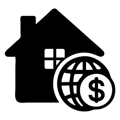 ícono de real estate que refleje a nuestro cliente ideal: Inversionistas globales Que buscan oportunidades rentables en desarrollos de lujo, propiedades con retorno inmediato o gestión profesional de renta. sticker