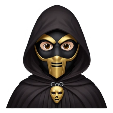 A cultist in a dark cloak with a mask on his face is also dark sticker
