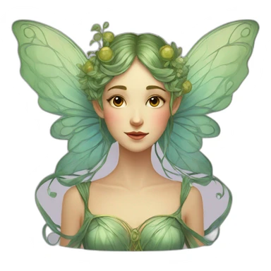 Art nouveau fairy sticker