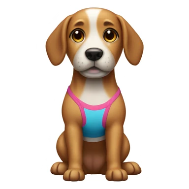 Dog wearing a bathing suit  sticker