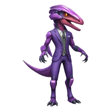Colorful Edgy Velociraptor-Genesect-Fakémon-Pokémon wearing a with a futuristic helmet And suit Full Body sticker