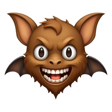 a bat with long teeth sticker