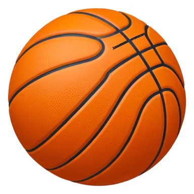 basketball ball object icon, glossy texture, clean seams, 3D cartoon, mobile game icon style, centered, soft shadow, clean background, no text, no watermark sticker