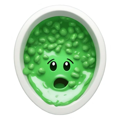 Toilet with green vomit in the bowl sticker