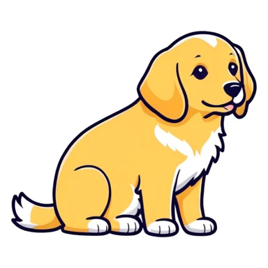 Dog golden retriever first training day sticker