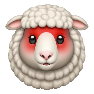 sheep, simple, not detailed, cute, 2d sticker