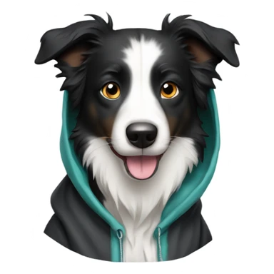 border collie short hair wearing a hoodie sticker
