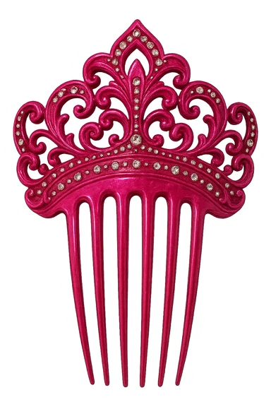 pink hair comb, luxurious and bold sticker