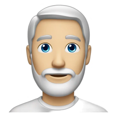 fifty white Man white shirt beard short hair blue eyes skier sticker