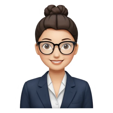 Office Worker – sleek high bun, square glasses, wearing blazer.













































 sticker