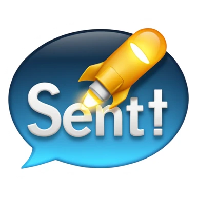 animated gif the word "Sent!" sticker