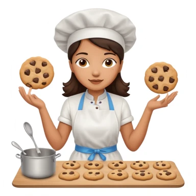 cocinera mujer haciendo cookies sticker